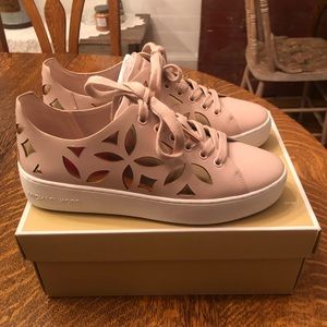 Michael Kors Mimi Laser Laced Up Leather Sneakers